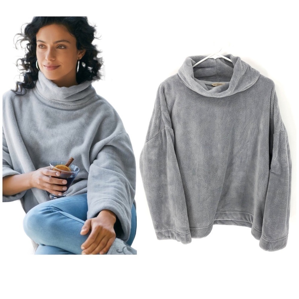 Soft Surroundings Glacier Pullover Womens Medium Soft Plush Fluffy Cozy Warm